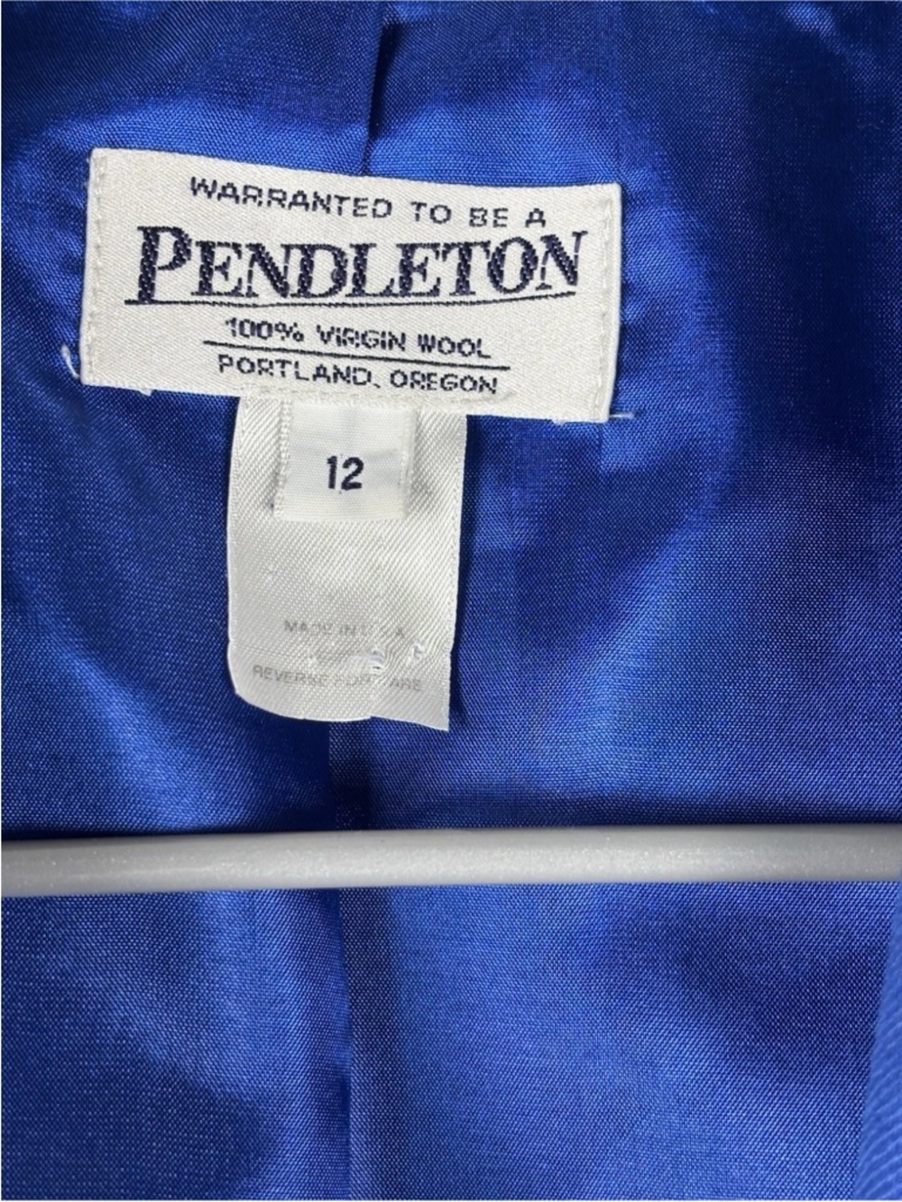 Vintage Pendleton Wool Blazer Womens 12 Blue USA Made Preppy - Picture 8 of 8